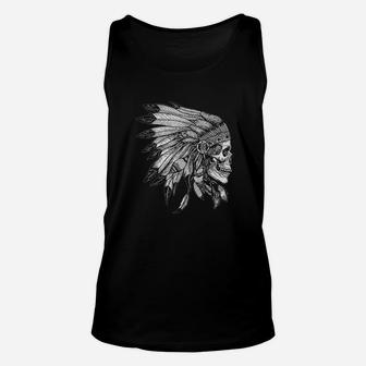 American Motorcycle Skull Native Indian Eagle Chief Vintage Unisex Tank Top - Seseable