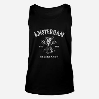 Amsterdam Nederlands Vintage Mermaid Nautical Shirt Unisex Tank Top - Seseable