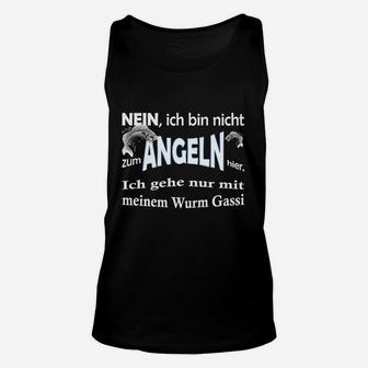 Angler Unisex TankTop Schwarz mit Lustigem Spruch, Humorvolles Fischen Tee - Seseable