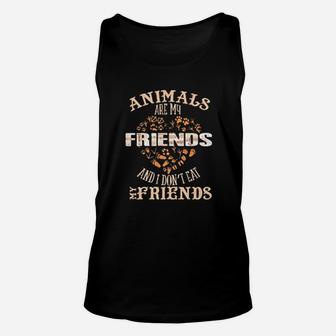 Animals Are My Friends And I Dont Eat My Friends Vegan Funny Unisex Tank Top - Seseable