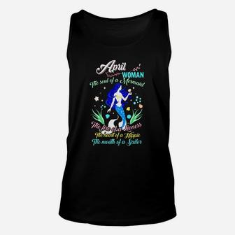 April Woman The Soul Of A Mermaid Glitter T-shirt Unisex Tank Top - Seseable