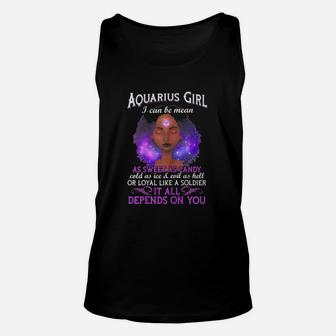 Aquarius Queen I Can Be Mean As Sweet As Candy Unisex Tank Top - Seseable