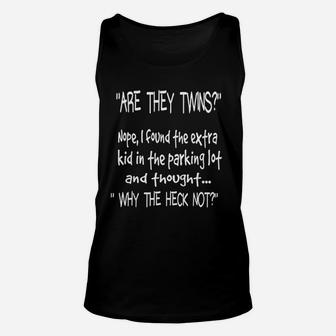 Are They Twins Funny Dad Daddy Parent Unisex Tank Top - Seseable