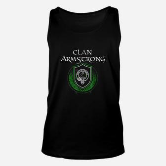 Armstrong Surname Scottish Clan Tartan Crest Badge Unisex Tank Top - Seseable