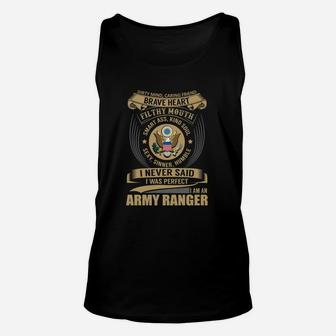 Army Ranger I Never Said I Was Perfect Unisex Tank Top - Seseable