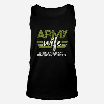 Army Veteran Wife Pink Army Wife Unisex Tank Top - Seseable