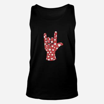 Asl Sign Language Heart I Love You Valentines Day Gift Unisex Tank Top - Seseable