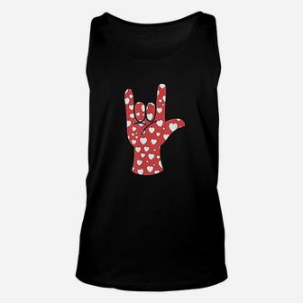 Asl Sign Language Heart I Love You Valentines Day Gift Unisex Tank Top - Seseable