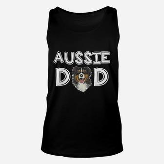 Aussie Dad Daddy Fathers Day Gift Australian Shepherd Unisex Tank Top - Seseable