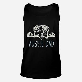 Aussie Dad With Australian Shepherd Dog Unisex Tank Top - Seseable