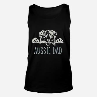 Aussie Dad With Australian Shepherd Dog Unisex Tank Top - Seseable