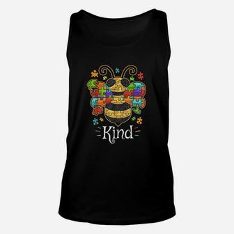 Autism Awareness Bumble Bee Be Kind Autistic Unisex Tank Top - Seseable
