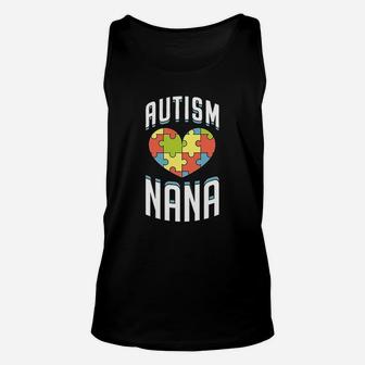Autism Nana Heart Puzzle Cute Awareness Gift Idea Unisex Tank Top - Seseable