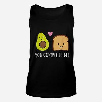 Avocado Toast You Complete Me Valentines Day Unisex Tank Top - Seseable