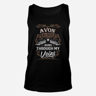 Avon Blood Runs Through My Veins Legend Name Gifts T Shirt Unisex Tank Top - Seseable