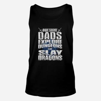 Awesome Dads Explore Dungeons D20 Tabletop Rpg Fantasy Gamer Unisex Tank Top - Seseable