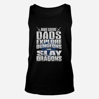Awesome Dads Explore Dungeons D20 Unisex Tank Top - Seseable