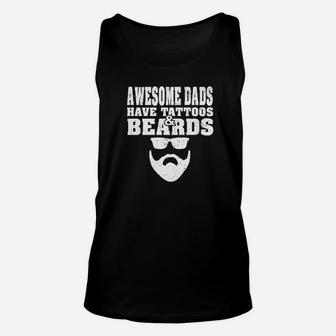 Awesome Dads Have Tattoos And Beards Vintage Fathers Day Premium Unisex Tank Top - Seseable