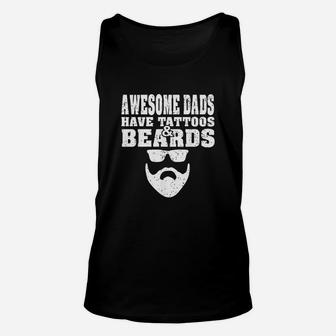 Awesome Dads Have Tattoos And Beards Vintage Unisex Tank Top - Seseable