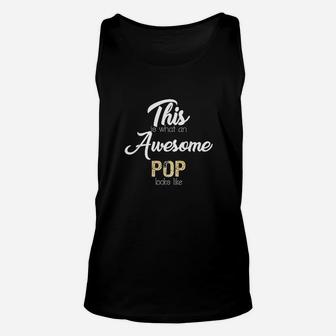 Awesome Pop Gift Grandfather From Granddaughter Grandson Unisex Tank Top - Seseable