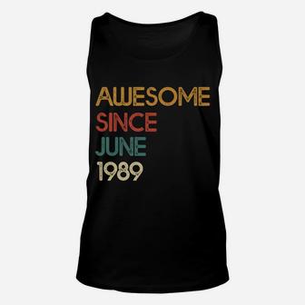 Awesome Since June 1989 Vintage 32nd Birthday Gift Unisex Tank Top - Seseable