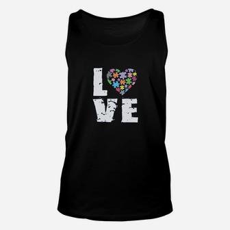 Love Puzzles Autism Awareness Graphic Unisex Tank Top - Seseable
