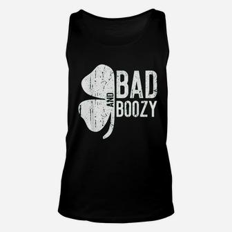 Bad And Boozy Saint Patrick Day Gift Unisex Tank Top - Seseable