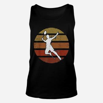 Badminton Sports Lover Gift Vintage Retro Badminton Unisex Tank Top - Seseable