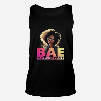 Bae Black And Educated Frontside Unisex Tank Top - Seseable