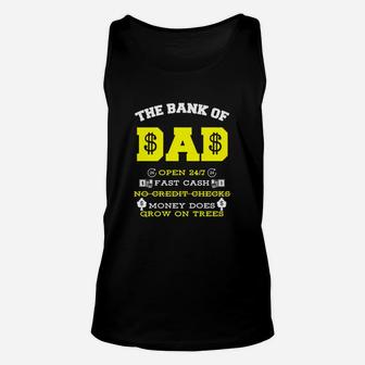 Bank Of Dad Fathers Day Funny Daddy Gifts Unisex Tank Top - Seseable