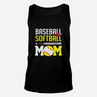 Baseball And Softball Mom Happy Mothers Day Sport Mom Unisex Tank Top - Seseable