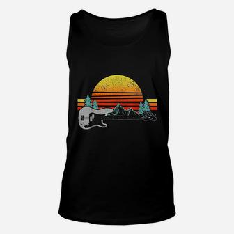 Bass Guitar Vintage Mountains Funny Bass Player Bassist Gift Unisex Tank Top - Seseable