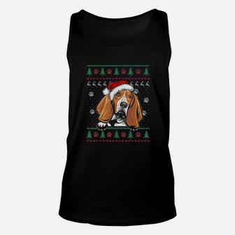 Basset Hound Christmas Dog Lover Xmas Unisex Tank Top - Seseable