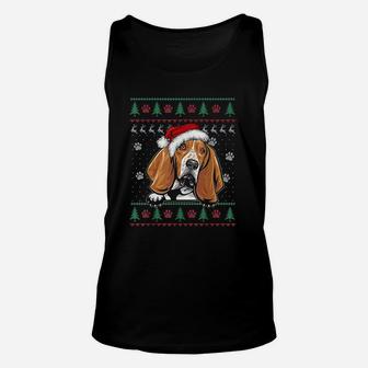 Basset Hound Christmas Ugly Dog Lover Xmas Unisex Tank Top - Seseable