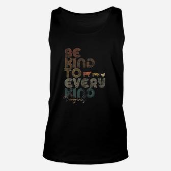 Be Kind To Every Kind Retro 70's Vegan Life Unisex Tank Top - Seseable