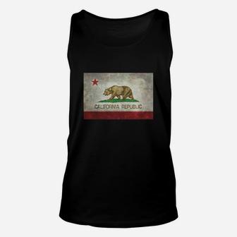 Bear - California Republic State Flag Shirts Unisex Tank Top - Seseable