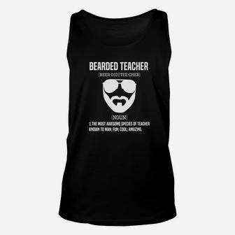 Bearded Teacher Funny Fun Appreciation Definition Unisex Tank Top - Seseable