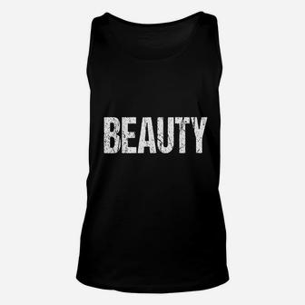 Beauty Beast Funny Valentines Day Couple Matching Gift Unisex Tank Top - Seseable