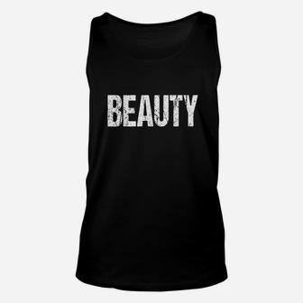 Beauty Beast Funny Valentines Day Couple Matching Unisex Tank Top - Seseable