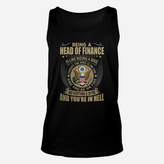 Being A Head Of Finance Like Riding A Bike Job Title Shirts Unisex Tank Top - Seseable