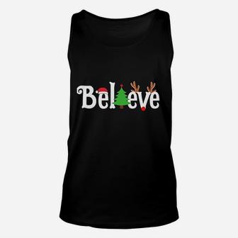 Believe Christmas Reindeer Unisex Tank Top | Seseable CA
