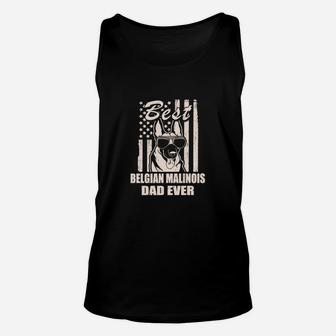 Best Belgian Malinois Dad Ever Vintage Retro Flag Dog Dad Unisex Tank Top - Seseable