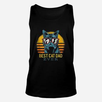 Best Cat Dad Ever Funny Cat Dad Father Vintage Unisex Tank Top - Seseable