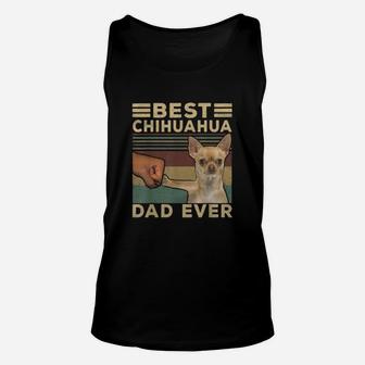 Best Chihuahua Dad Ever Father’s Day Vintage Dog Lovers Shirt Unisex Tank Top - Seseable