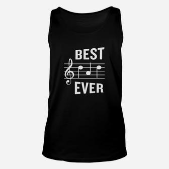 Best Dad Ever Funny Music Note Fathers Gift Unisex Tank Top - Seseable