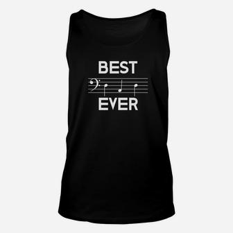 Best Dad Ever Music Bass Clef Note Fathers Day Gift Unisex Tank Top - Seseable
