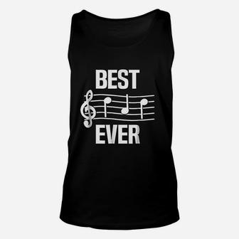 Best Dad Ever Music Notes Funny Fathers Day Gift Unisex Tank Top - Seseable