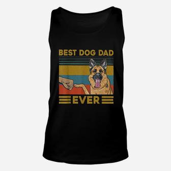 Best Dog Dad Ever German Shepherd Retro Vintage Unisex Tank Top - Seseable