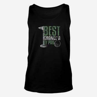 Best Grandpa By Par Fathers Day Distressed Shirt Unisex Tank Top - Seseable