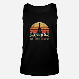 Best Guitar Dad Ever Music Vintage Fathers Day Unisex Tank Top - Seseable